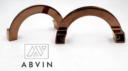 ABVIN 4.8" Semi Circle PVD Rosegold Unique Cabinet Beautiful Drawer Knobs, Decorative Dresser Drawer Pulls - 1 Half Piece