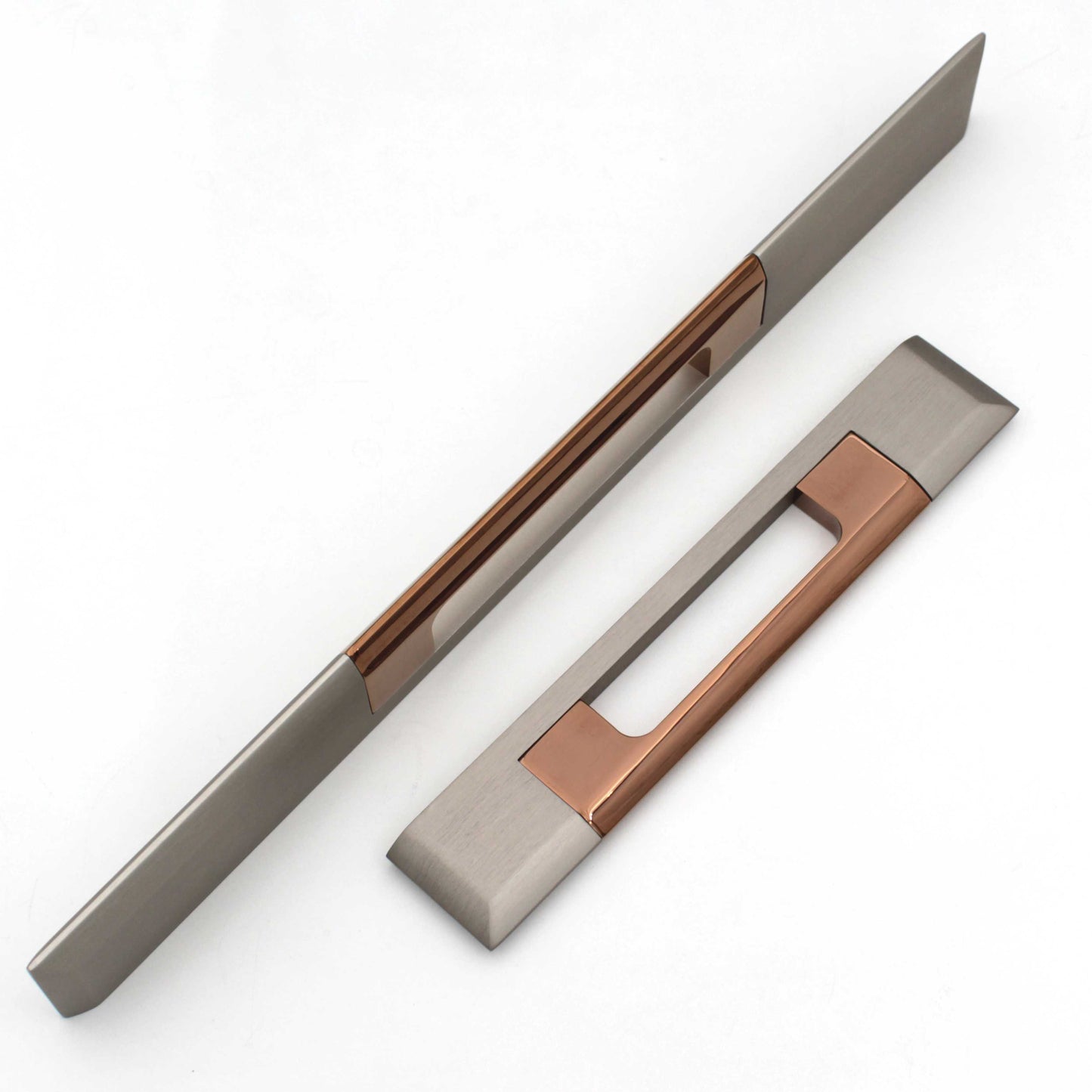 Modern Brush Silver Copper Handles Pulls Cabinet Drawer Dresser Furniture Knob Handle Appliance Pulls - 1 piece
