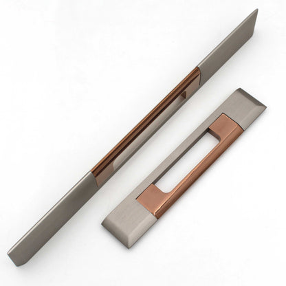 Modern Brush Silver Copper Handles Pulls Cabinet Drawer Dresser Furniture Knob Handle Appliance Pulls - 1 piece
