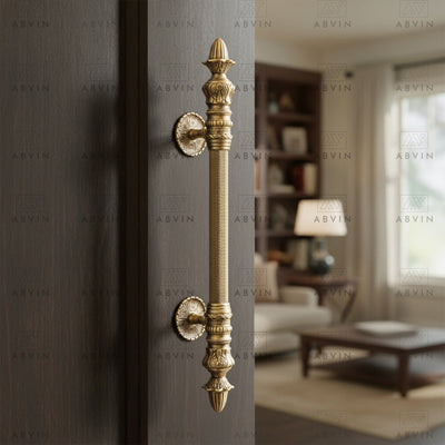 AV-EXP-005 24 inch Pure Brass Vintage Antique Door Handle for Main Door Handles, Pulls for Front Door - 1 pcs