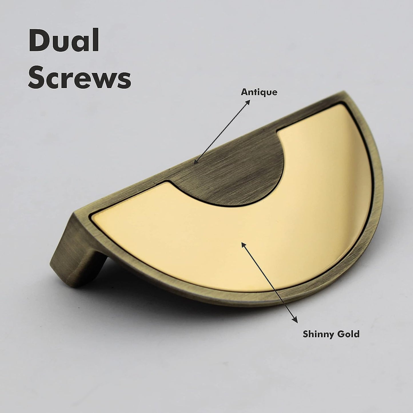 ABVIN 3" Semi Circle Antique Gold Unique Cabinet Beautiful Drawer Knobs, Decorative Dresser Drawer Pulls - 1set…