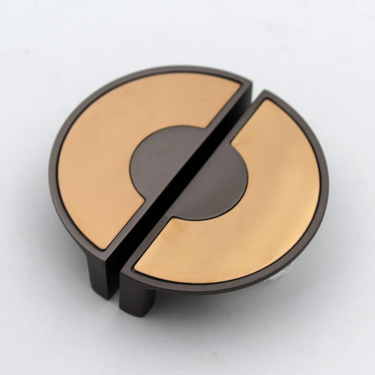 ABVIN 3" Semi Circle Grey Rosegold Copper Unique Cabinet Beautiful Drawer Knobs, Decorative Dresser Drawer Pulls - 1set…