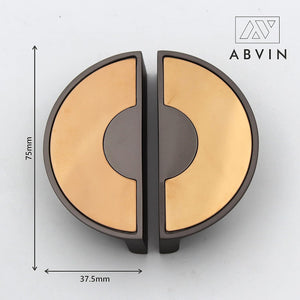 ABVIN 3" Semi Circle Grey Rosegold Copper Unique Cabinet Beautiful Drawer Knobs, Decorative Dresser Drawer Pulls - 1set…