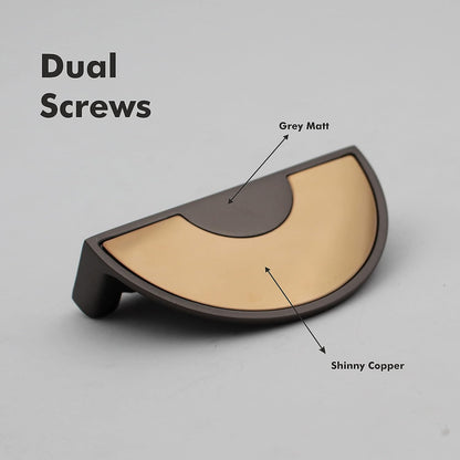 ABVIN 3" Semi Circle Grey Rosegold Copper Unique Cabinet Beautiful Drawer Knobs, Decorative Dresser Drawer Pulls - 1set…