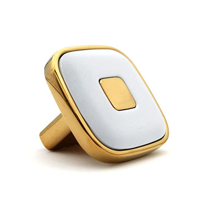 Square White Gold Knobs Unique Cabinet Pulls Beautiful Drawer Knobs Decorative Knobs Dresser Knobs Drawer Pulls Knobs and Pulls - 1 Pcs