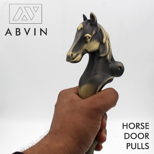 38cm Gold Horse Door Handle for Main Door Handles, Pulls for Front Door - 1 pcs
