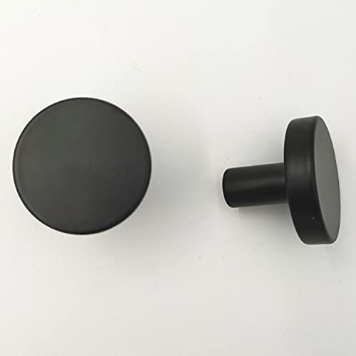 ABVIN Solid Black Brass Round Knobs Cabinet Beautiful Decorative Dresser Knobs Drawer Pulls - ABVIN002 - Matt Black Finish - 1 Pcs