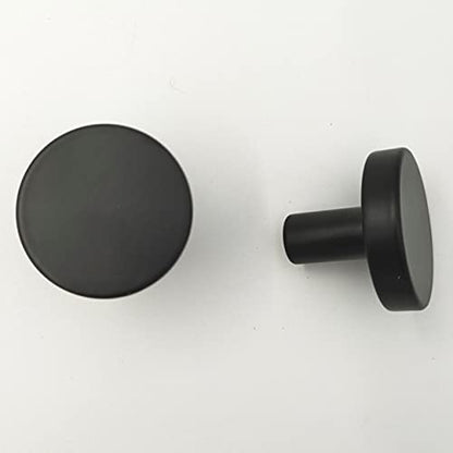 ABVIN Solid Black Brass Round Knobs Cabinet Beautiful Decorative Dresser Knobs Drawer Pulls - ABVIN002 - Matt Black Finish - 1 Pcs