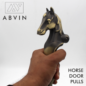 38cm Gold Horse Door Handle for Main Door Handles, Pulls for Front Door - 1 pcs