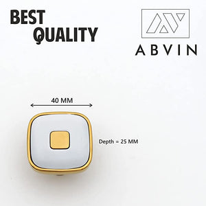 Square White Gold Knobs Unique Cabinet Pulls Beautiful Drawer Knobs Decorative Knobs Dresser Knobs Drawer Pulls Knobs and Pulls - 1 Pcs