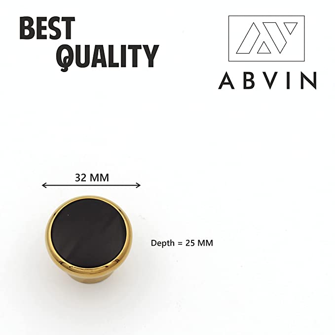 Round Black Gold Knobs Unique Cabinet Pulls, Beautiful Drawer Knobs, Decorative Knobs, Dresser Knobs, Drawer Pulls, Knobs and Pulls - Pack of 1