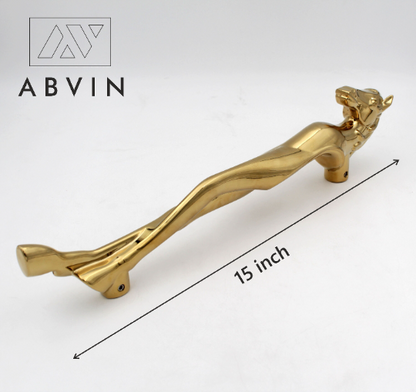 38cm Gold Horse Door Handle for Main Door Handles, Pulls for Front Door - 1 pcs