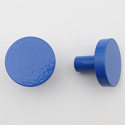 Solid Brass Round Blue Knobs for Kitchen Drawer Cabinet Wardrobe knob - Blue - 30mm - 1 Pcs