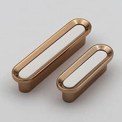 ABVIN White Golden Drawer Knobs Unique Cabinet Pulls, Beautiful Drawer Knobs, Decorative Knobs, Dresser Knobs, Drawer Pulls, Knobs and Pulls ABVIN009 - 1 Pcs