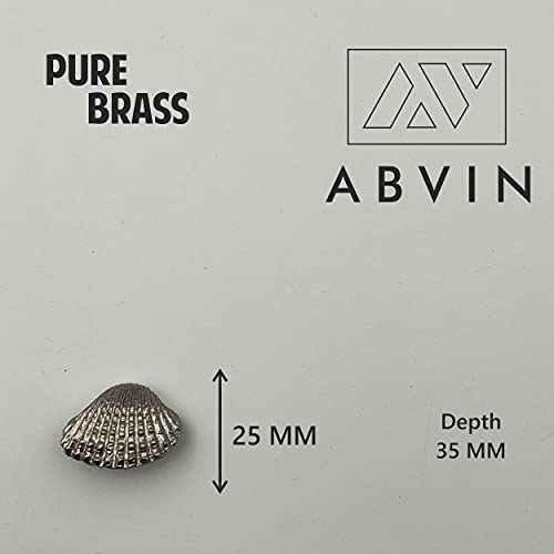 ABVIN Solid Brass Shell Knobs - Unique Cabinet Pulls, Beautiful Drawer Knobs, Decorative Knobs, Dresser Knobs, Drawer Pulls, Knobs and Pulls - 1 Pcs