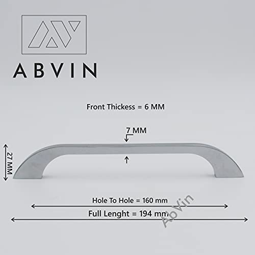 ABVIN Chrome Slim Handles, Modern Cabinet Hardware, Furniture Pulls for Doors, Cabinets, Cupboards & Drawers ( Pack of 2 )