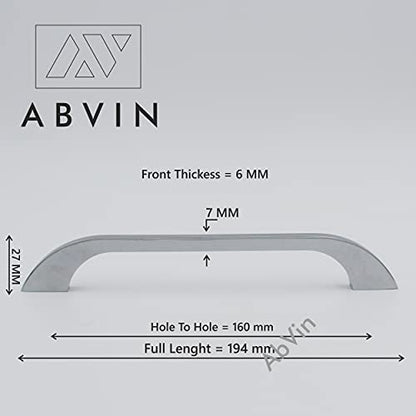 ABVIN Chrome Slim Handles, Modern Cabinet Hardware, Furniture Pulls for Doors, Cabinets, Cupboards & Drawers ( Pack of 2 )