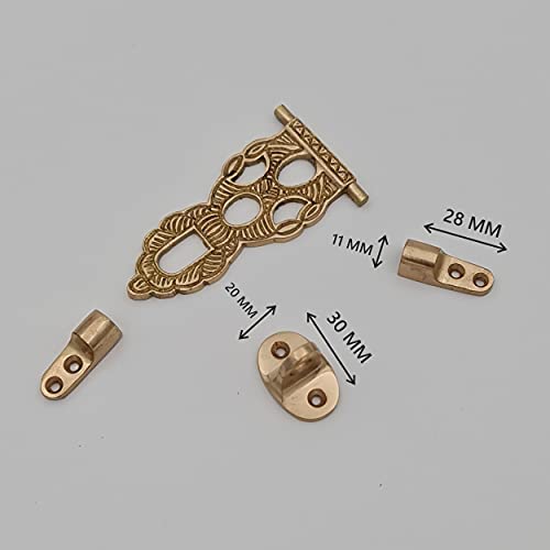 Vintage Brass Small Box hasp Lock Antique Brass Trunk Latches Jewelry Box Lock Clasp Antique Box Locking hinged hasp (1 pcs )