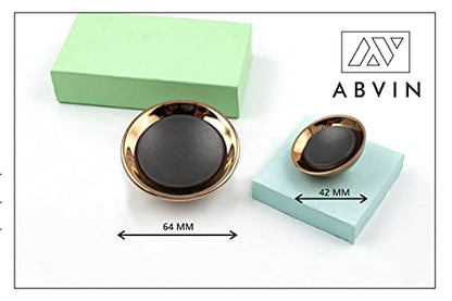 Grey Rosegold Round Knob for Cabinet Drawers - 1 pcs (Large)