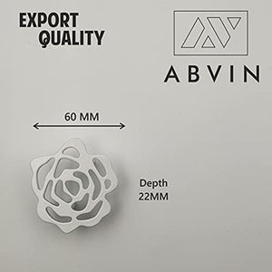 White Flower knobs for Kitchen Wardrobe Drawers Vanity - White matt Finish - 1 pcs