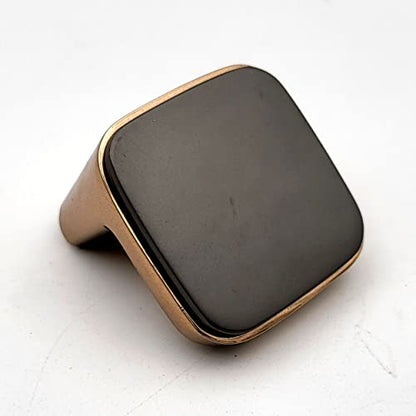 Square Grey Gold knobs for Cabinet Hardware, Furniture Pulls for Doors, Cabinets, Cupboards & Drawers - Grey Gold Finish - 1 pcs