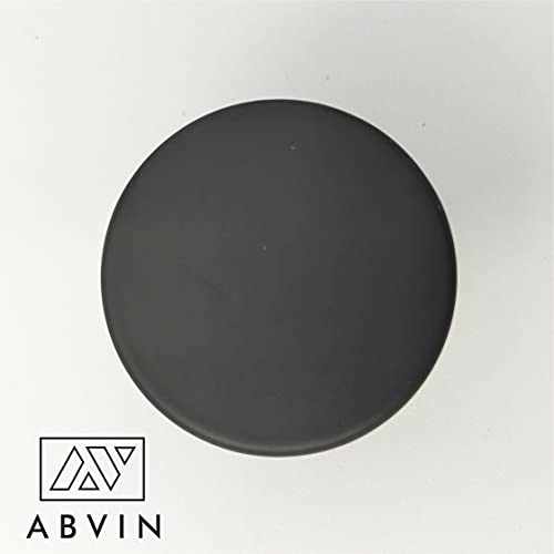 ABVIN Solid Black Brass Round Knobs Cabinet Beautiful Decorative Dresser Knobs Drawer Pulls - ABVIN002 - Matt Black Finish - 1 Pcs