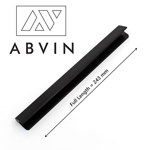 Premium Matt Black Bar Handles, Modern Cabinet Hardware, Furniture Pulls for Doors, Cabinets, Cupboards & Drawers Profile Type - Matt Black ( 1 pcs )