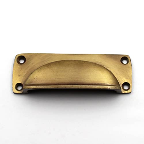 ABVIN Rectangle Cup Pulls Vintage Unique Cabinet Beautiful Drawer Decorative Dresser Knobs Pulls - Antique Finish - 1 Pcs
