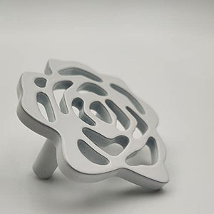 White Flower knobs for Kitchen Wardrobe Drawers Vanity - White matt Finish - 1 pcs