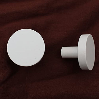 Solid Brass Round White Knobs for Kitchen Drawer Cabinet Wardrobe knob - White - 30mm - 1 Pcs