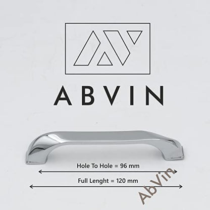 ABVIN Premium Curve Chrome Bar Handles, Modern Gold Cabinet Hardware, Furniture Pulls for Doors, Cabinets, Cupboards & Drawers ( 1 pcs )