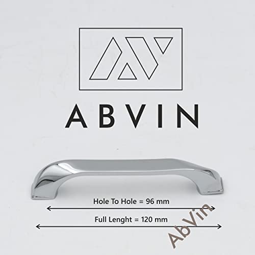 ABVIN Premium Curve Chrome Bar Handles, Modern Gold Cabinet Hardware, Furniture Pulls for Doors, Cabinets, Cupboards & Drawers ( 1 pcs )