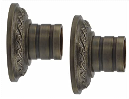 Carving Heavy Antique Wall to Wall Bracket for 1 Inch Curtain Rod - 1set ( 2 pcs )