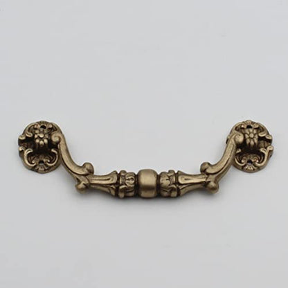 Vintage Brass Drop Pull Handle Satin Brass pulls , Drawer Handle - Imperfect - 1 Pcs
