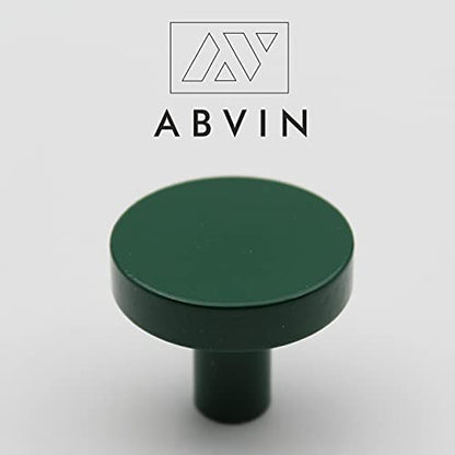 Solid Brass Round Green Knobs for Kitchen Drawer Cabinet Wardrobe knob - Green - 30mm - 1 Pcs