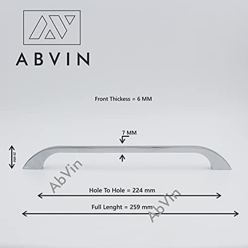 ABVIN Chrome Slim Handles, Modern Cabinet Hardware, Furniture Pulls for Doors, Cabinets, Cupboards & Drawers ( Pack of 2 )
