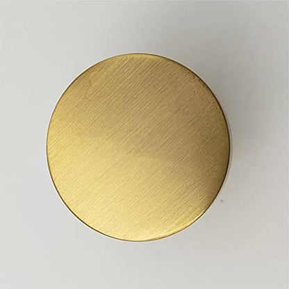 Solid Brass Round Knobs for Cabinet Kitchen Drawer Pulls knob ( 30 mm ) - Satin Brass - 1 Pcs