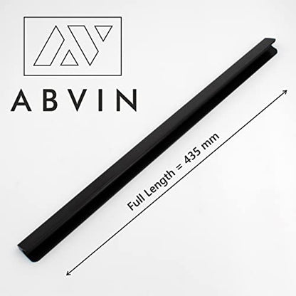 Premium Matt Black Bar Handles, Modern Cabinet Hardware, Furniture Pulls for Doors, Cabinets, Cupboards & Drawers Profile Type - Matt Black ( 1 pcs )