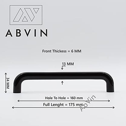 Premium Slim Black Bar Handles, Modern Cabinet Hardware, Furniture Pulls for Doors, Cabinets, Cupboards & Drawers - Glossy Black ( 1 pcs )