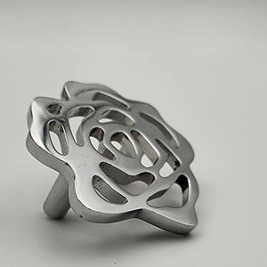 Flower Knobs for Drawers Kitchen Wardrobe Vanity - Chrome Finish - 1 pcs