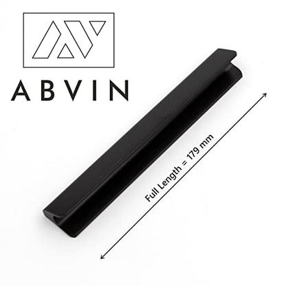 Premium Matt Black Bar Handles, Modern Cabinet Hardware, Furniture Pulls for Doors, Cabinets, Cupboards & Drawers Profile Type - Matt Black ( 1 pcs )