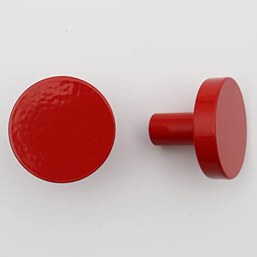 Solid Brass Round Red Knobs for Kitchen Drawer Cabinet Wardrobe knob - Red - 30mm - 1 Pcs