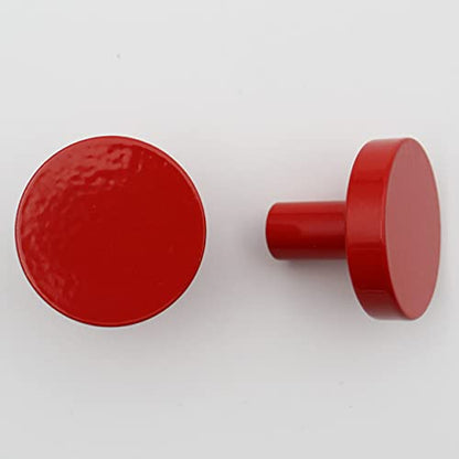 Solid Brass Round Red Knobs for Kitchen Drawer Cabinet Wardrobe knob - Red - 30mm - 1 Pcs