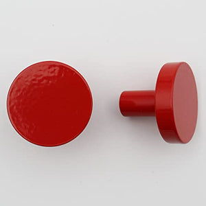Solid Brass Round Red Knobs for Kitchen Drawer Cabinet Wardrobe knob - Red - 30mm - 1 Pcs