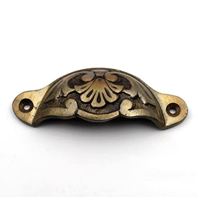ABVIN Cup Carving Pulls Vintage Unique Cabinet Beautiful Drawer Decorative Dresser Knobs Pulls - Antique Finish - 1 Pcs