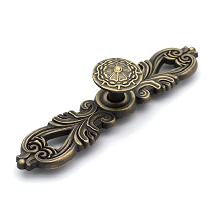 ABVIN Plate Knob Pulls Vintage Unique Cabinet Beautiful Drawer Decorative Dresser Knobs Pulls - Antique Finish - 1 Pcs