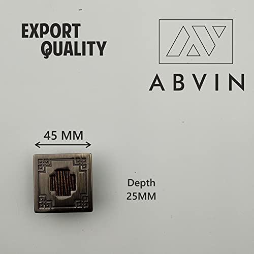 ABVIN Modern Square knobs - Unique Cabinet Pulls, Beautiful Drawer Knobs, Decorative Knobs, Dresser Knobs, Drawer Pulls, Knobs and Pulls - Antique Finish - 1 pcs