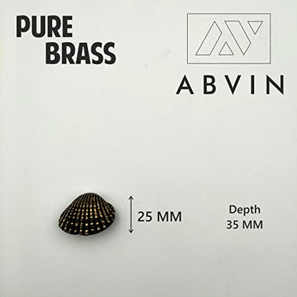 ABVIN Solid Antique Brass Shell Knobs Unique Drawer Cabinet Pulls Beautiful Decorative Dresser Knobs Pulls - ABVIN003 - 1 Pcs