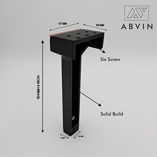 Rosegold Black Metal Furniture 6" Legs, Modern Style Coffee Table Sofa Feet Kitchen Table Legs Bathroom Cabinet Cupboard Feet, ABVIN Furniture Hardware ( 1 Piece )