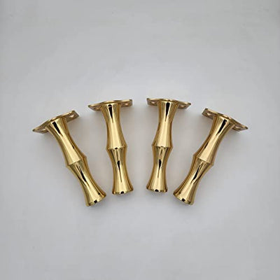 4PC Unique Gold Metal Furniture Legs, Modern Style Coffee Table Sofa Feet Kitchen Table Legs Bathroom Cabinet Cupboard Feet, DIY Furniture Hardware